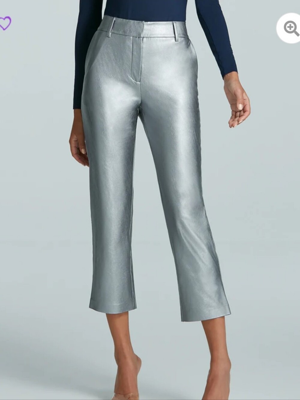 Commando Faux leather 7/8 Trousers in Platinum Size Medium